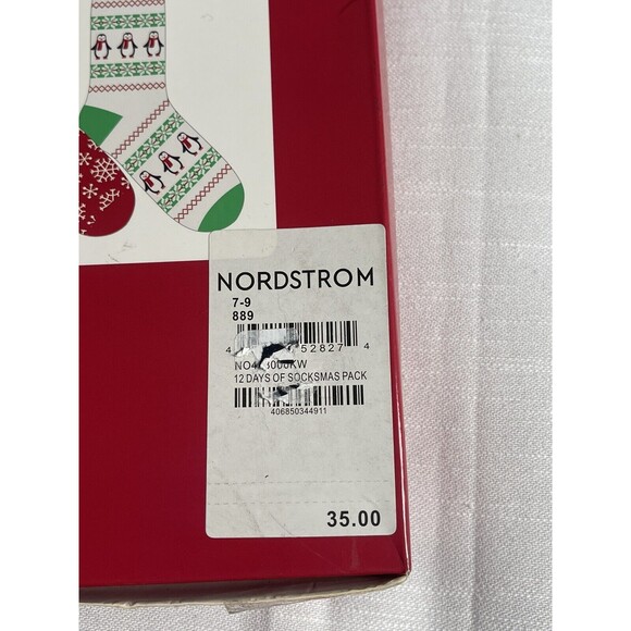 Nordstrom Advent 12 Days Of Socksmas Kids Crew Sock 12 Pack New - Picture 5 of 6